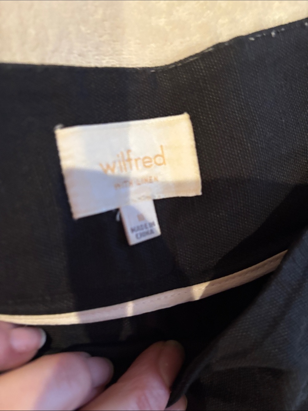 Wilfred Black Pleated Midi Linen Skirt - Picture 3 of 7